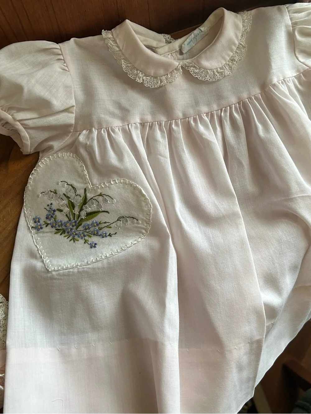 Nannette Pale Pink Lace-Trim baby girls' dress Set